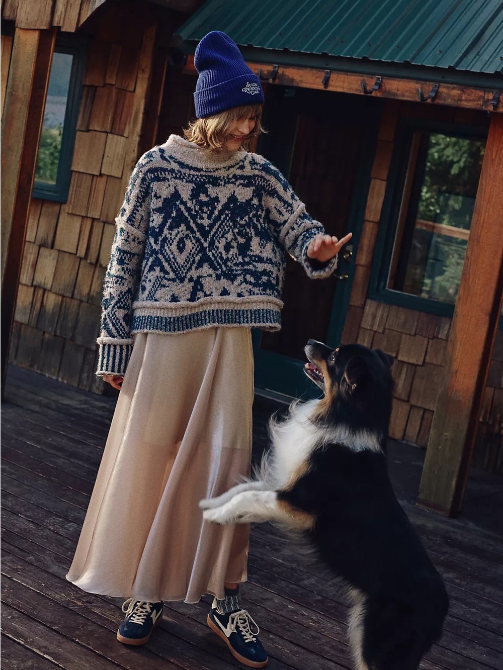 NWT Pilcro Relaxed Intarsia Jacquard Sweater